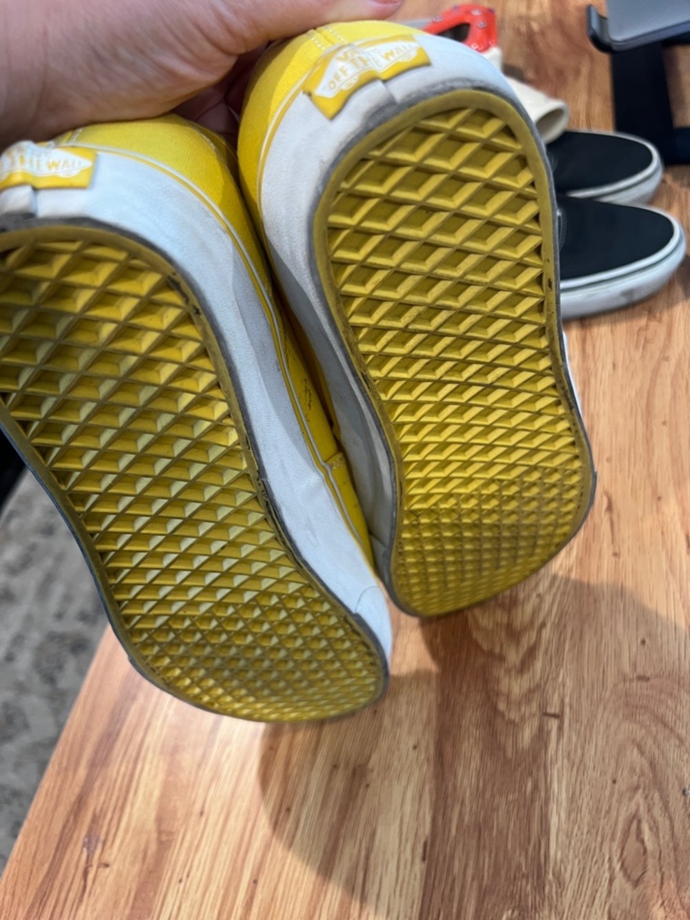 Vans Yellow Canvas Sneakers with Black Laces - Picture 6 of 6